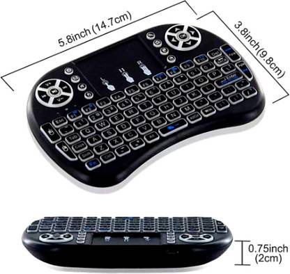 Clairbell AJ_815A_MINI WIRELESS KEYBOARD WITH TOUCHPAD/BACKLIT LIGHT &WIRELESS MOUSE COMBO Wireless Handheld Multi-device Keyboard Compatible with Desktop, Laptop, Mac