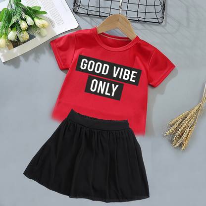 KIDDY STAR Girls Casual T-shirt Skirt
