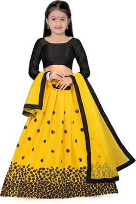 Baby Girls Lehenga Choli Ethnic Wear Embroidered Lehenga, Choli and Dupatta Set