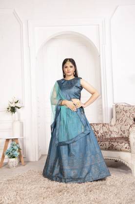 Indi Girls Lehenga Choli Western Wear Self Design Lehenga Choli