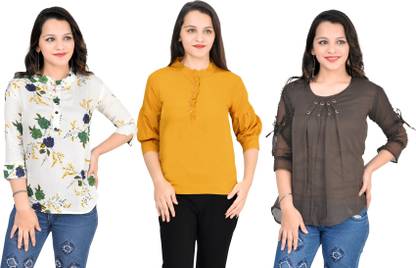 Girls Casual Crepe Top