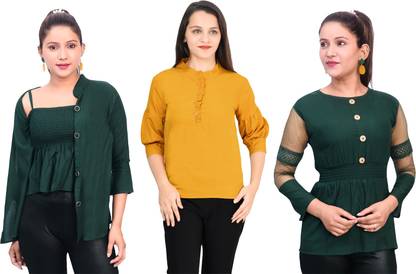 Girls Casual Crepe Top
