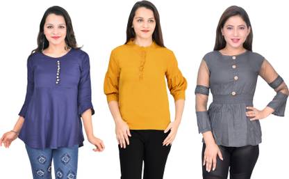 Girls Casual Crepe Top