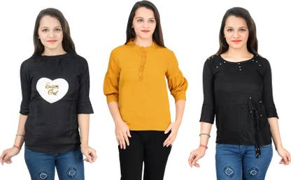 Girls Casual Crepe Top
