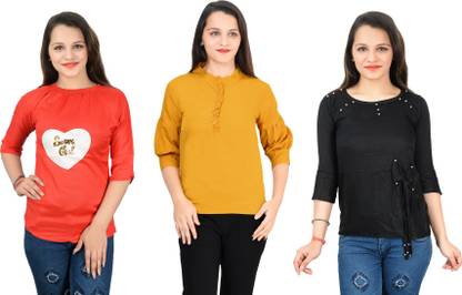 Girls Casual Crepe Top