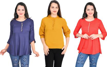 Fikroo Girls Casual Crepe Top