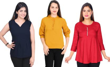 Fikroo Girls Casual Crepe Top