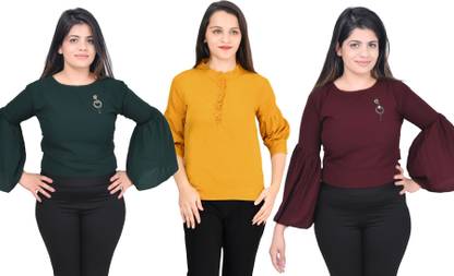 Girls Casual Crepe Top