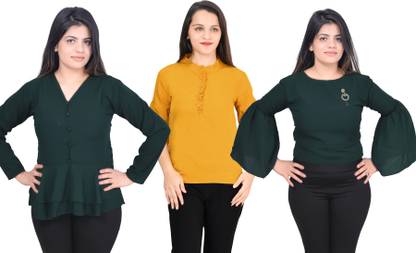 Girls Casual Crepe Top