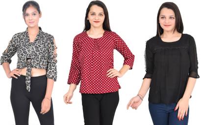 Girls Casual Crepe Top