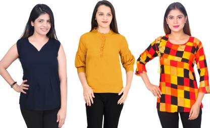 Fikroo Girls Casual Crepe Top