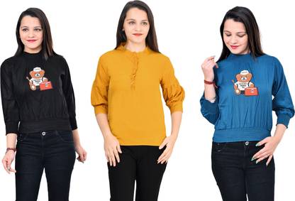 Girls Casual Crepe Top