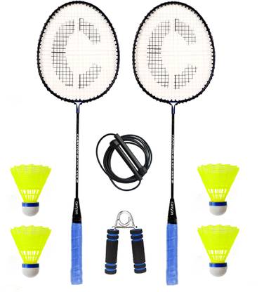 CARRY ON Single Shaft Badminton Racket 2 Piece 4 Piece shuttle 1 rop with 1 hand grip Badminton Kit