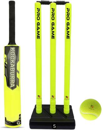 Pro Game PVC Cricket Kit -1Bat 3Wickets 2Bails 1Base 1Ball (Size 5 For 8-13Yr) Cricket Kit