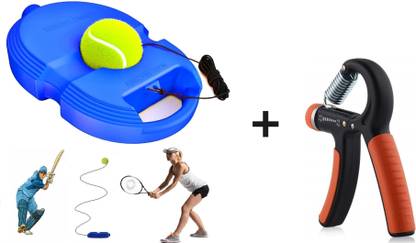 Pheonix Home Gym Exercise Combo of Hand Gripper with Tennis Trainer Rebound Ball Tennis Kit
