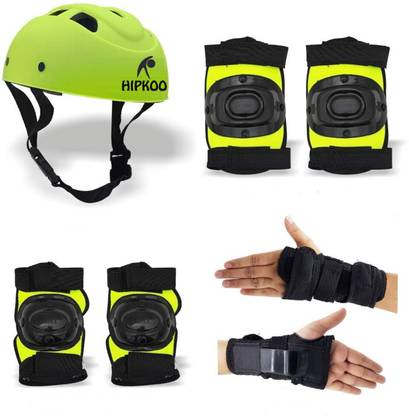 Hipkoo Sports Cycling Protection Set Sport Gear Helmet Elbow Guards Knee Caps & Hand Gloves Skating Kit