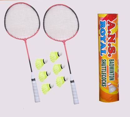 ANS SPORTS BADMINTON SET BEAT QUALITY SINGLE WRAD AND SHUTTLE COCK 6_PC Badminton Kit