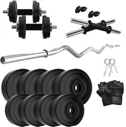 COGNANT 22 kg FITNESS 22kg PVC Weight Plates Dumbbell Set - Best for Students & Home Exercises Home Gym Combo