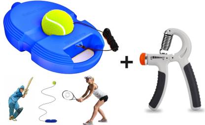 Pheonix Best Quality Combo of Hand Gripper with Solo Tennis Trainer Rebound Ball Tennis Kit