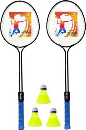 CARRY ON Badminton Racket 2 Piece With 3 Piece Plastic Shuttle cock Badminton Kit