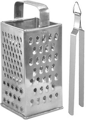 JISUN Stainless Steel 4 in 1 Slicer and Grater & Roti Chimta / Cooking Tong For Kitchen Tool Set