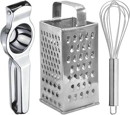 OC9 Stainless Steel Lemon Squeeze & 4 in 1 Grater & Whisk Kitchen Tool Set
