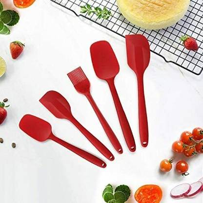 Adnate Mixing & for Nonstick Cookware set Of 5(Red) Kitchen Tool Set