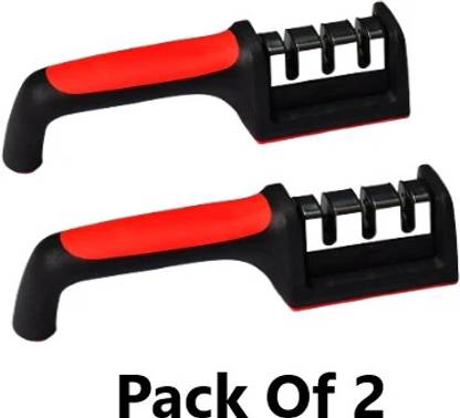 DeoDap Kitchen Knife Sharpener - Sharpening Tool for Knife and Scissors (Pack of 2) Knife Sharpening Steel
