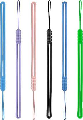 Finzatik 6pcs Silicone Hand Lanyard Wrist Strap for Mobile, Silicone Phone Straps Lanyard Phone Charm