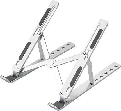 Innovito 7 Adjustable Height, Foldable Laptop Stand Aluminium Floor and Desk Stand Laptop Stand with Adjustable Height Compatible with Universal Laptops