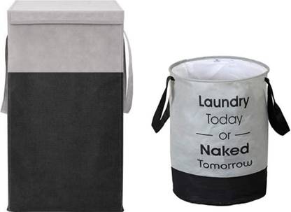 wini krafts 70 L Grey, Black Laundry Basket