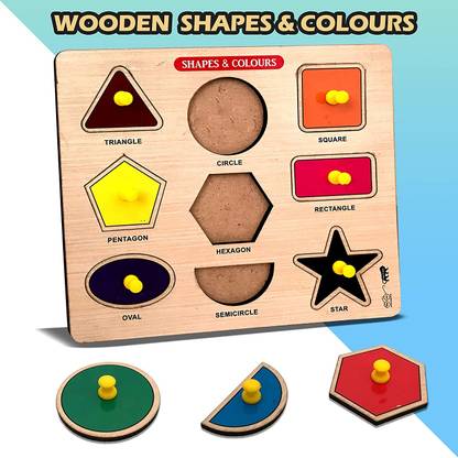 Plus Shine Geometric Shape Puzzles Learning Toys Sorting Blocks Board Game Pegboard Puzzle