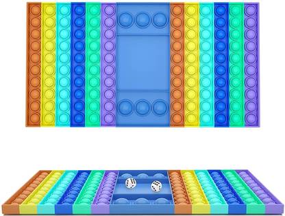 BHVMEY Fidget Pop It Dice Game – Jumbo Rainbow Push Bubble Toy for Kids