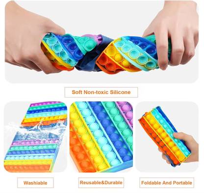Ruffo Dice Game Pop It Board – Jumbo Size Silicone Fidget Toy with Colorful Bubbles