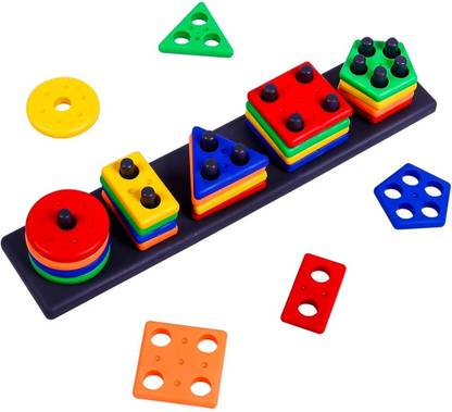 LYZAHS Square Geometric Board Stacking Block Game for Kids