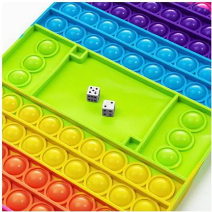 Dorytoys Rainbow Silicone Pop It Game with Dice – Kids Learning and Sensory Toy