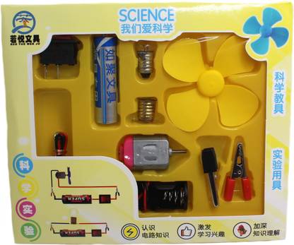 neoinsta shopping Small size 11pc science kit with bulb, circuit, battery and fan