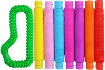 Globular Pop Tube Fidget Sensory Stress Anxiety Relief Sensory Bendable Stiming Toy (8Pc)