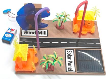 Esptronics Solar Panel Windmill Science Project for Kids School Student Working Model Electronic Components Electronic Hobby Kit