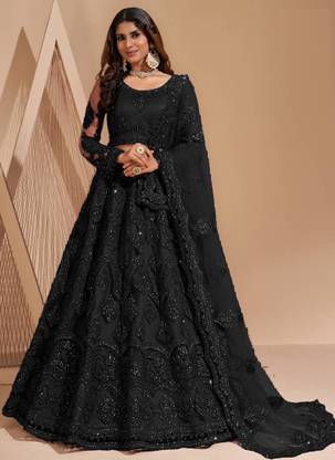 Embroidered Semi Stitched Lehenga Choli
