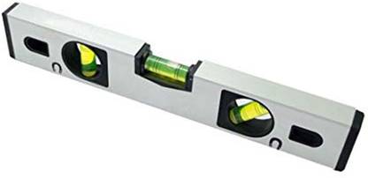 Kshivi 12 inch Magnetic Carpenter's Spirit Level 30 cm (Silver) Hand Tool Kit