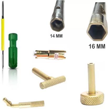 GrabMoor 3pcs Tappet Adjust Key, 2in1 Screwdriver, Hero Honda Clutch Goti with Plug pana Lever Tool