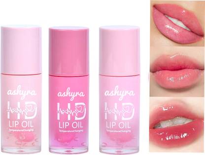 Ashyra Lip Oil – HD Temperature Reactive Moisturizing Tint (Pack of 3)