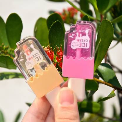 SHAGGY korean Ice cream lipgloss pink shiny lips, long lasting, waterproof (pack of 2)