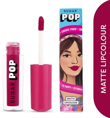 SUGAR POP Matte Lipcolour 20 Poppy - Super Matte | Lasts 8+ hours | Non-Drying