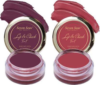 Seven Seas Lips & Cheek Tint Combo Pack Of 2 Enriched With Vitamin C Tint With Brush