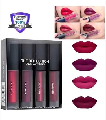 huemic Beauty Liquid Matte Lipstick Mini Set of 4 Daily Use Lipstick Natural Shade