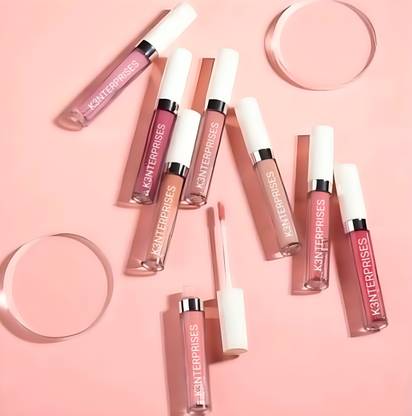 K3NTERPRISES Waterproof Longlast SensationaL Liquid Matte Lipsticks Combo of 8(Nude & Red(