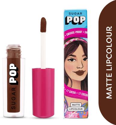 SUGAR POP Matte Lipcolour 17 Cocoa - Super Matte | Lasts 8+ hours | Non-Drying