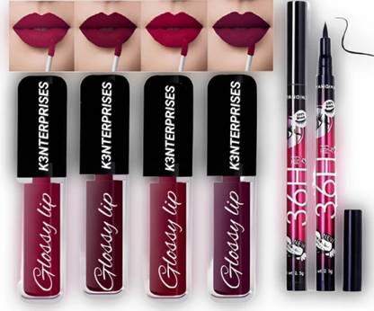 K3NTERPRISES 4 in 1 Matte Liquid Lipstick | Waterproof and Smudge Proof